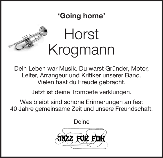 Anzeige von Horst Krogmann von OM-Medien