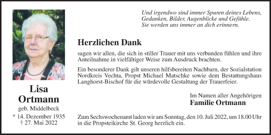 Anzeige von Lisa Ortmann von OM-Medien