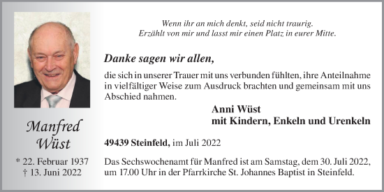 Anzeige von Manfred Wüst von OM-Medien