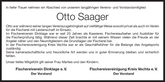 Anzeige von Otto Saager von OM-Medien