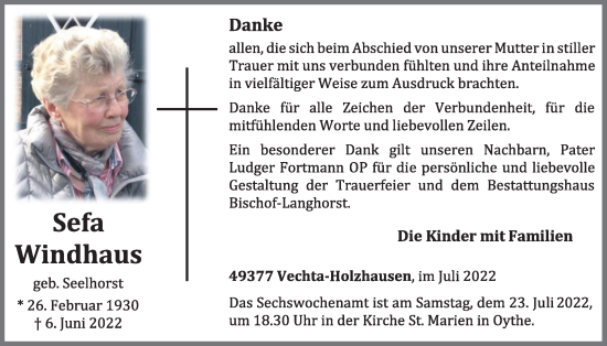 Anzeige von Sefa Windhaus von OM-Medien