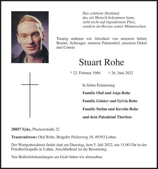 Anzeige von Stuart Rohe von OM-Medien