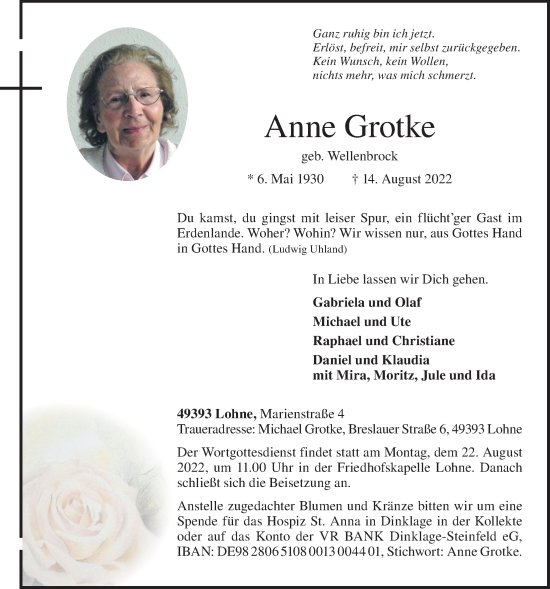 Anzeige von Anne Grotke von OM-Medien