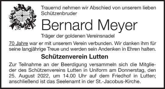 Anzeige von Bernard Meyer von OM-Medien
