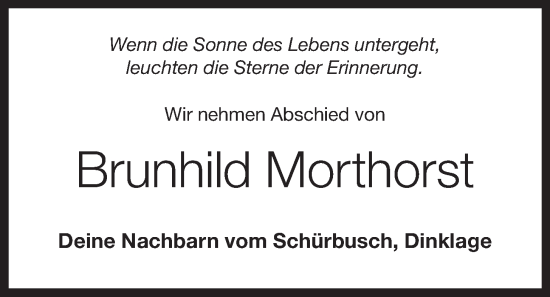 Anzeige von Brunhild Morthorst von OM-Medien