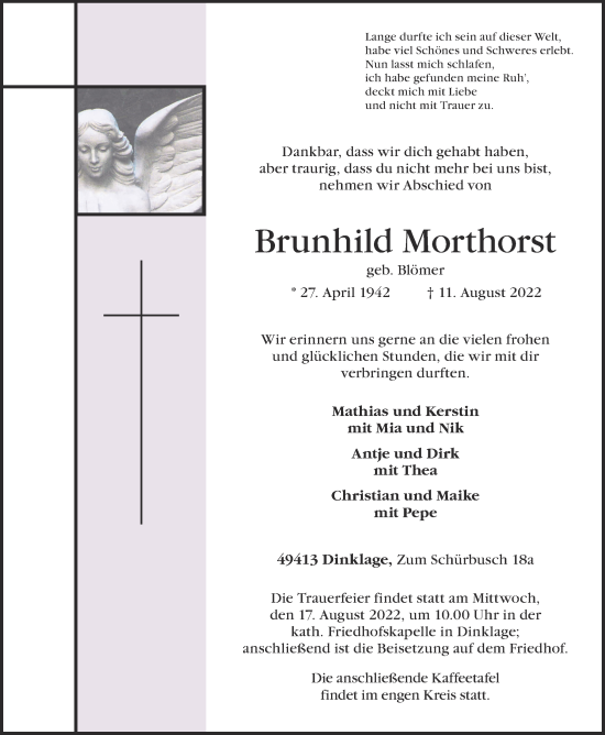 Anzeige von Brunhild Morthorst von OM-Medien