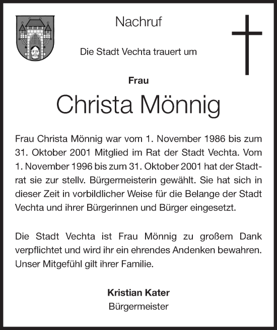 Anzeige von Christa Mönnig von OM-Medien