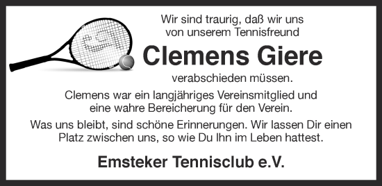 Anzeige von Clemens Giere von OM-Medien