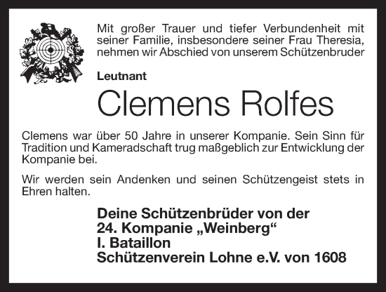 Anzeige von Clemens Rolfes von OM-Medien