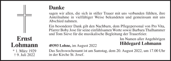 Anzeige von Ernst Lohmann von OM-Medien