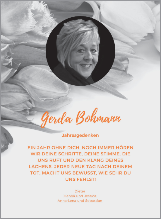 Anzeige von Gerda Bohmann von OM-Medien