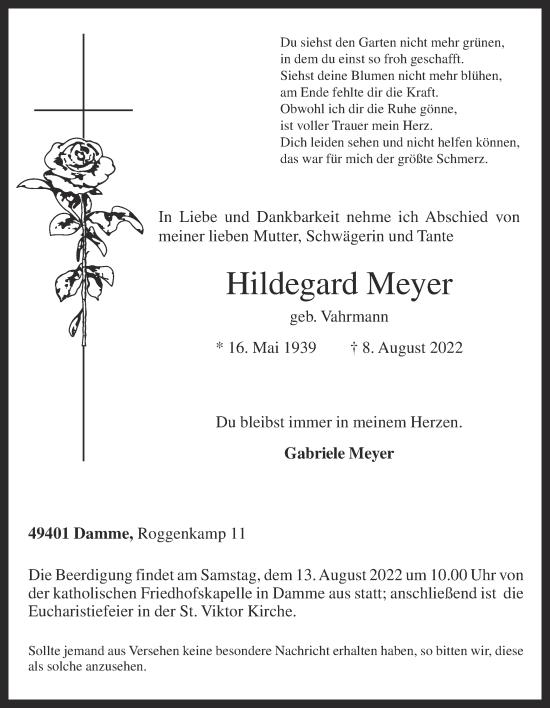 Anzeige von Hildegard Meyer von OM-Medien