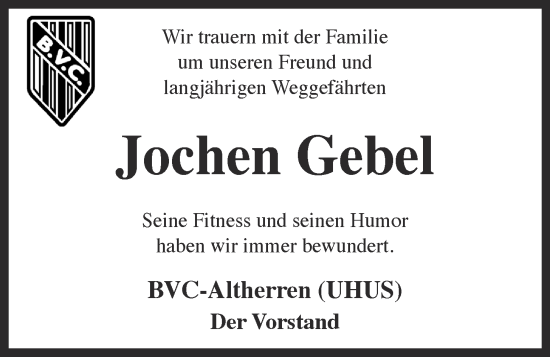 Anzeige von Jochen Gebel von OM-Medien