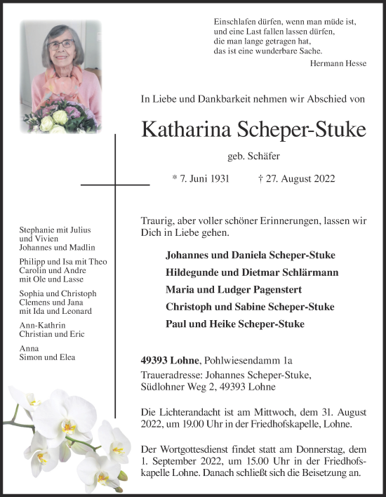 Anzeige von Katharina Scheper-Stuke von OM-Medien