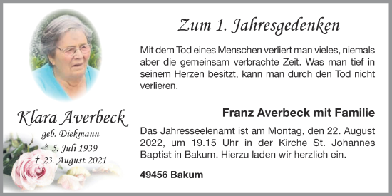 Anzeige von Klara Averbeck von OM-Medien