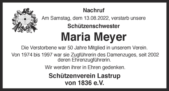 Anzeige von Maria Meyer von OM-Medien