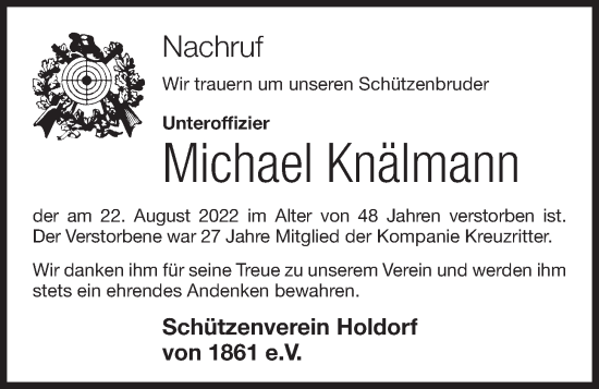 Anzeige von Michael Knälmann von OM-Medien