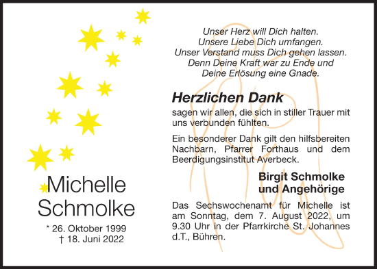Anzeige von Michelle Schmolke von OM-Medien