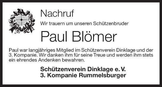 Anzeige von Paul Blömer von OM-Medien