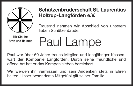 Anzeige von Paul Lampe von OM-Medien