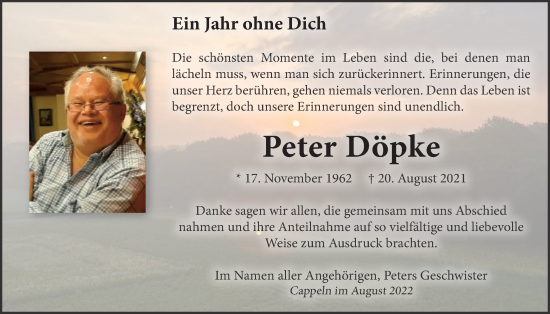Anzeige von Peter Döpke von OM-Medien