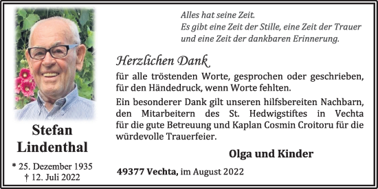 Anzeige von Stefan Lindenthal von OM-Medien