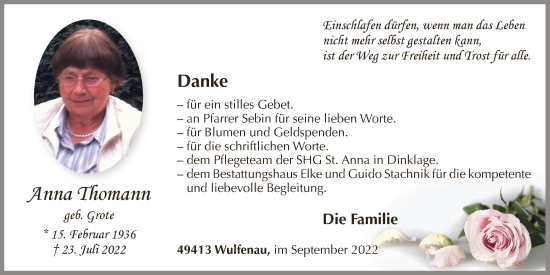 Anzeige von Anna Thomann von OM-Medien