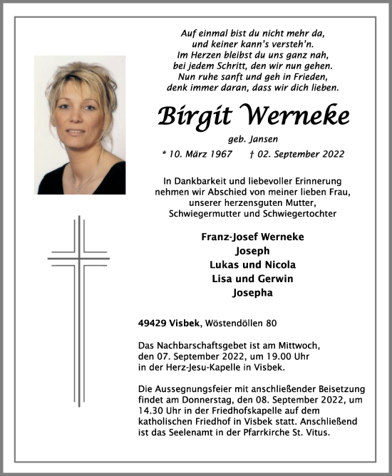 Anzeige von Birgit Werneke von OM-Medien