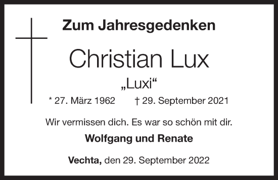 Anzeige von Christian Lux von OM-Medien