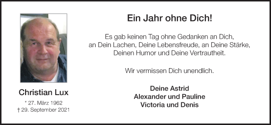 Anzeige von Christian Lux von OM-Medien
