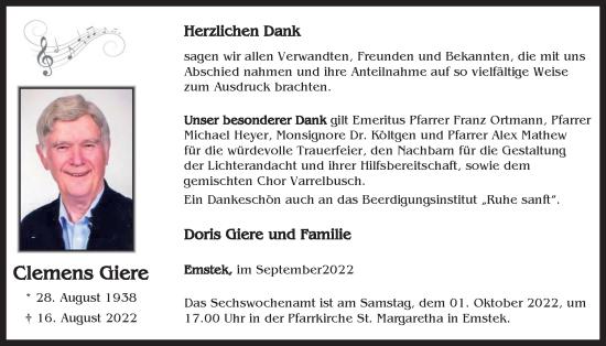 Anzeige von Clemens Giere von OM-Medien