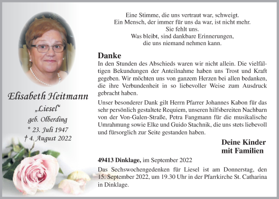 Anzeige von Elisabeth Heitmann von OM-Medien