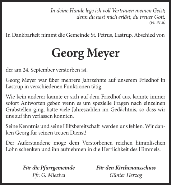 Anzeige von Georg Meyer von OM-Medien
