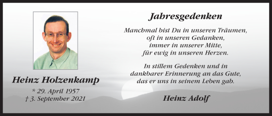 Anzeige von Heinz Holzenkamp von OM-Medien