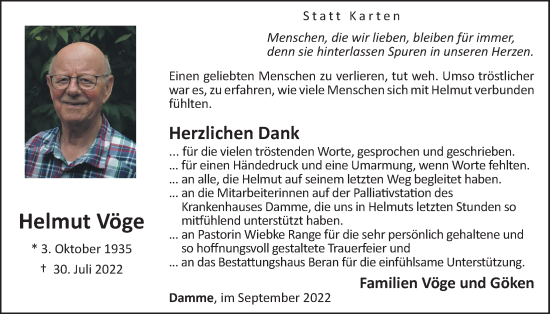 Anzeige von Helmut Vöge von OM-Medien