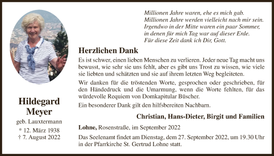 Anzeige von Hildegard Meyer von OM-Medien