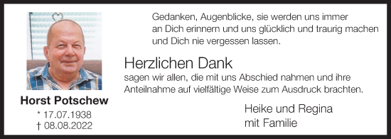 Anzeige von Horst Potschew von OM-Medien