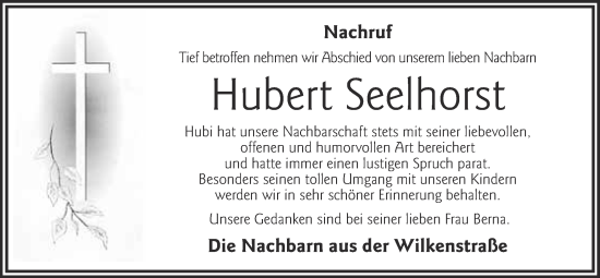 Anzeige von Hubert Seelhorst von OM-Medien