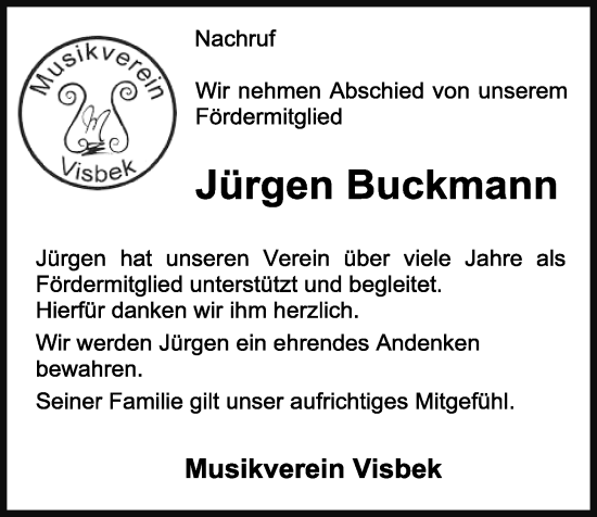 Anzeige von Jürgen Buckmann von OM-Medien
