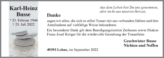 Anzeige von Karl-Heinz Busse von OM-Medien