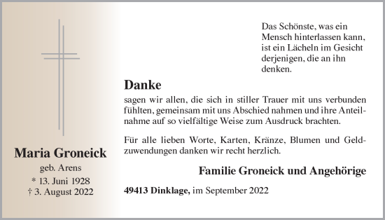 Anzeige von Maria Groneick von OM-Medien