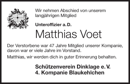 Anzeige von Matthias Voet von OM-Medien