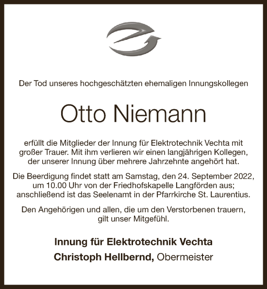 Anzeige von Otto Niemann von OM-Medien
