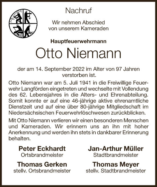 Anzeige von Otto Niemann von OM-Medien