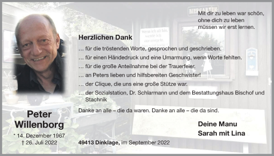 Anzeige von Peter Willenborg von OM-Medien