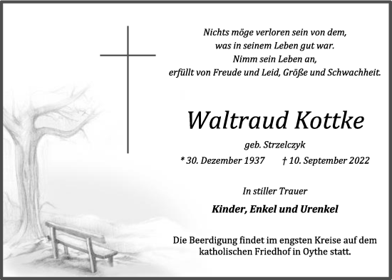 Anzeige von Waltraud Kottke von OM-Medien