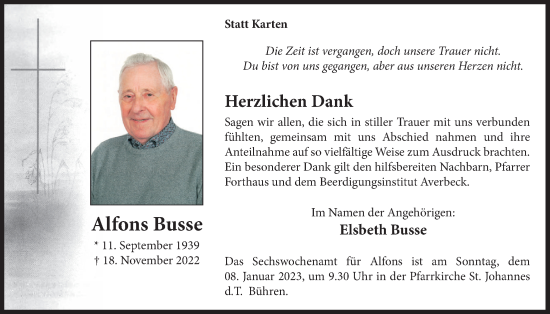 Anzeige von Alfons Busse von OM-Medien