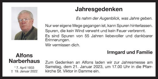 Anzeige von Alfons Narberhaus von OM-Medien