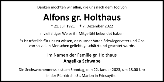 Anzeige von Alfons gr. Holthaus von OM-Medien