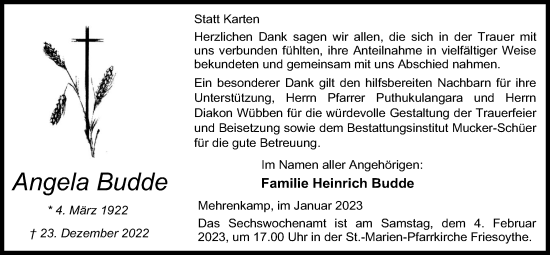 Anzeige von Angela Budde von OM-Medien